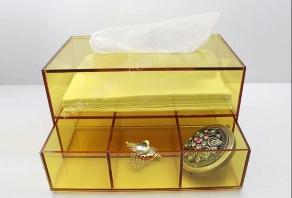 Acrylic tissue box